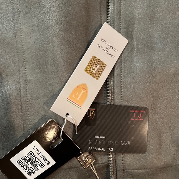 F-collection Men’s Grey Suede Leather Jacket. Size XXL. NWT (Fits like XL) - Picture 10 of 11